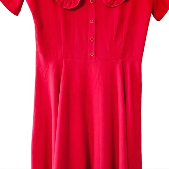 Molly Bracken Off The Shoulder Midi Red Dress Size Medium. - Picture 6 of 13